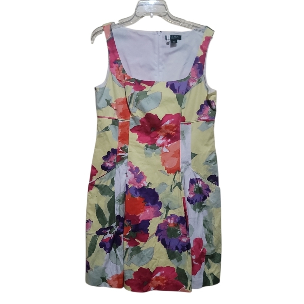 Ralph Lauren Floral Sleeveless Fit and Flare Dress Size 16 - Picture 5 of 7